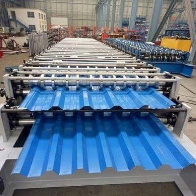 A folha de metal azul PPGI de SGHC corrugou a telha de telhado do metal