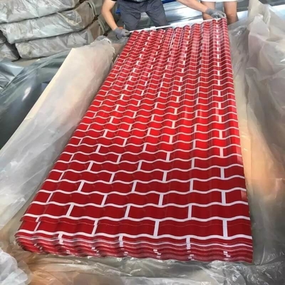 DX51D vermelhos colorem Tin Sheet revestido a cor de JIS que revestiu o Galvalume para a construção