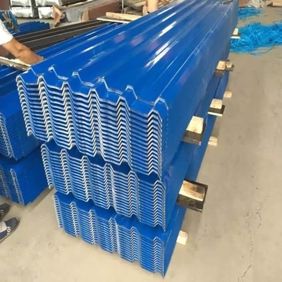 O telhado azul do metal do ISO 18001 JIS almofada a cor 7-30um revestiu folhas onduladas