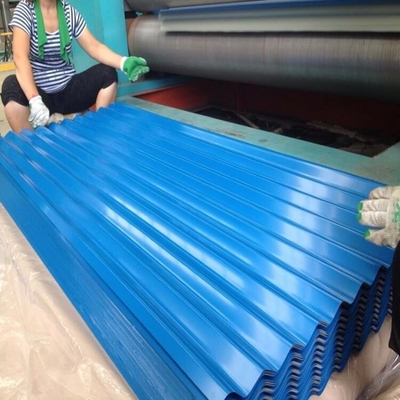 a espessura PPGI de 0.4mm-3.0mm que telha a folha galvanizou largura ondulada de 600mm-1250mm
