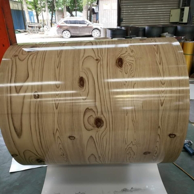 910mm PPGI Prepainted a cor de aço da bobina 3-25um revestida bobina o tijolo de madeira